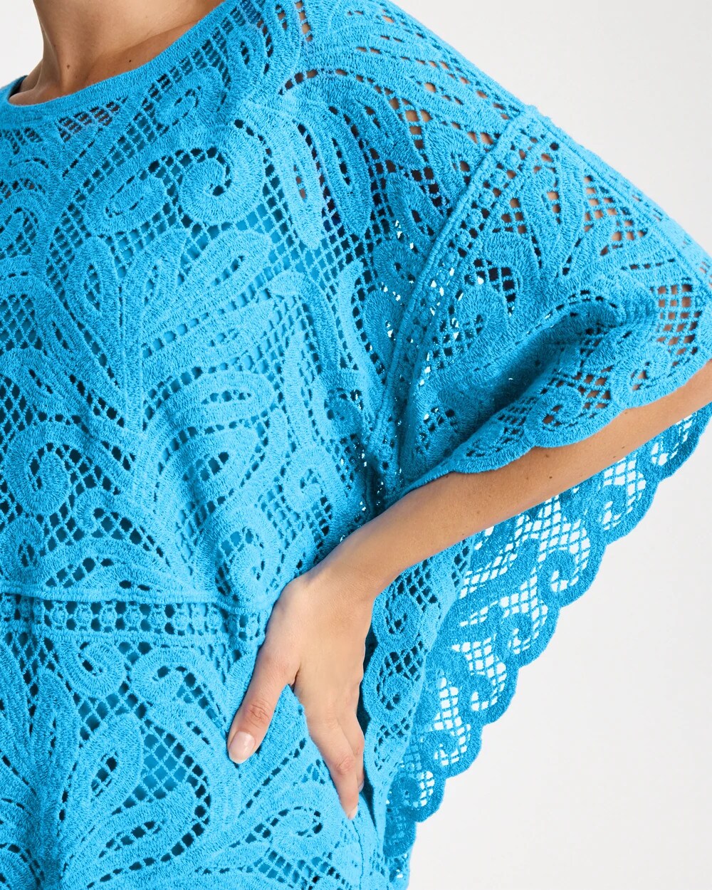 Chico's For Sale - Cotton Crochet Lace Poncho