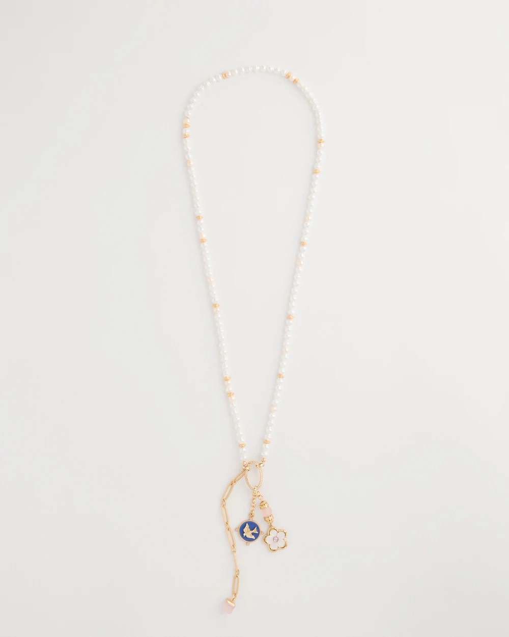 Chico's Outlet - Medallion Pendant Pearl Necklace