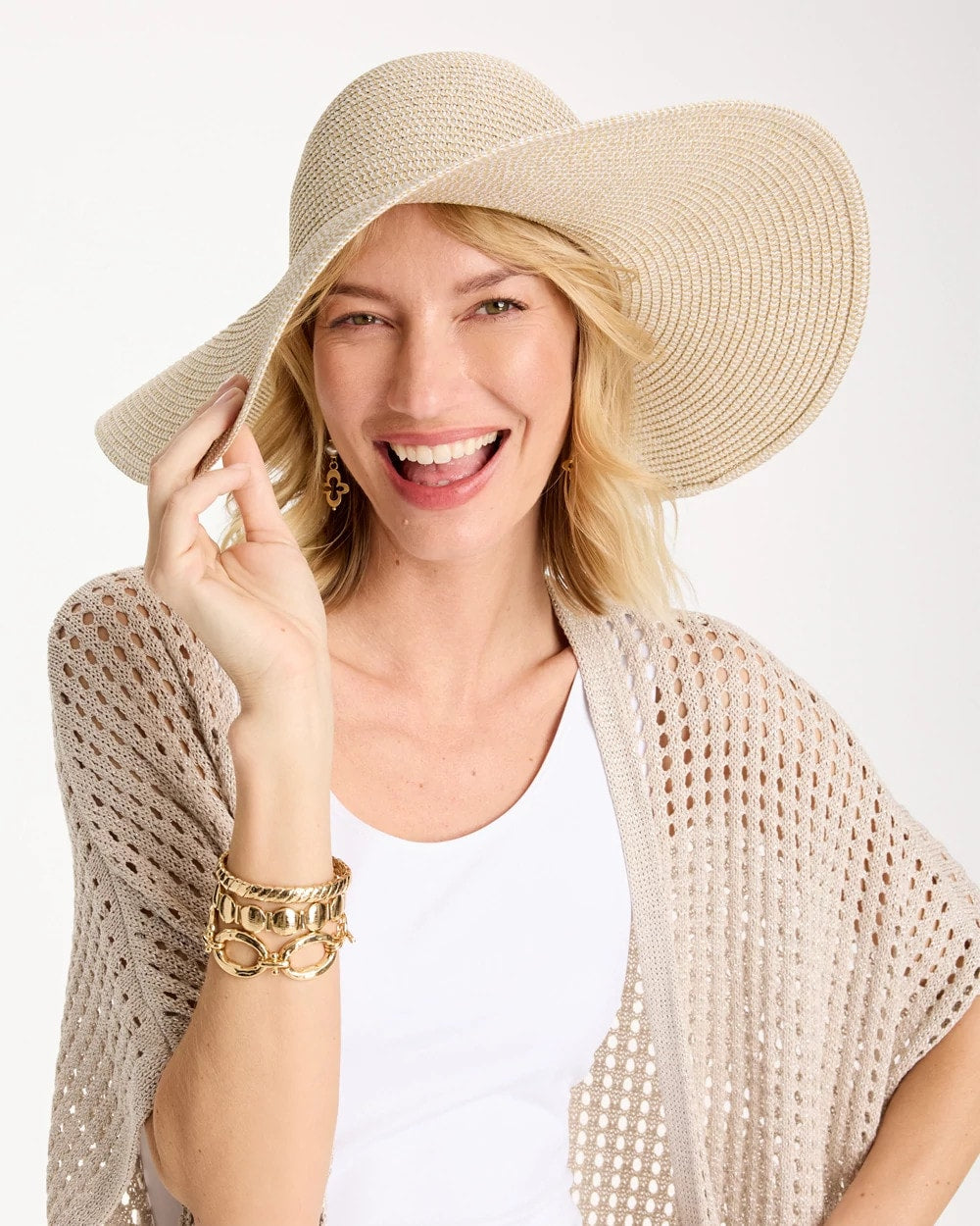 Chico's US - Metallic Straw Sun Hat