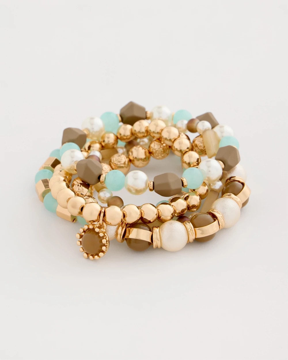 Chico's For Sale - Aqua Stretch Set of Five Beaded Bracelets