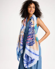 Chico's US - Coral Motif Oblong Scarf