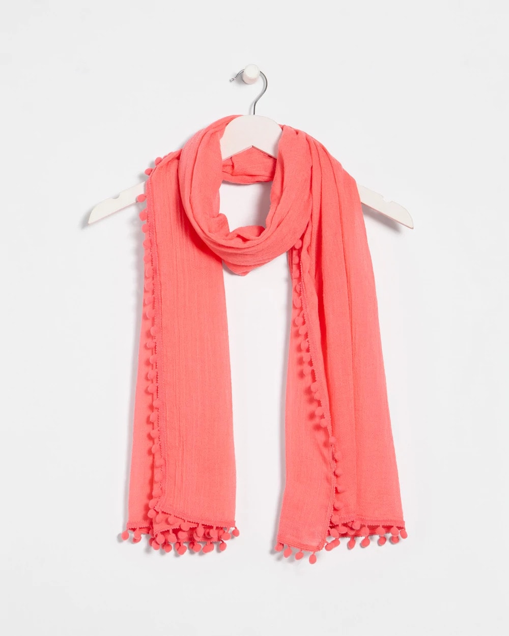 Chico's / Pom Pom Oblong Scarf
