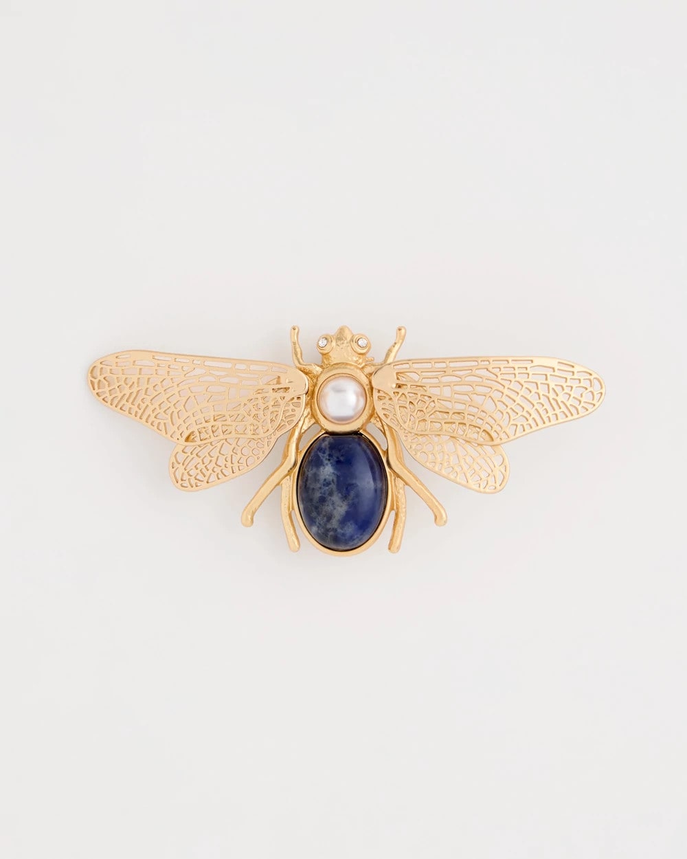 Chico's Discount - Sodalite Stone Pearl Bee Brooch