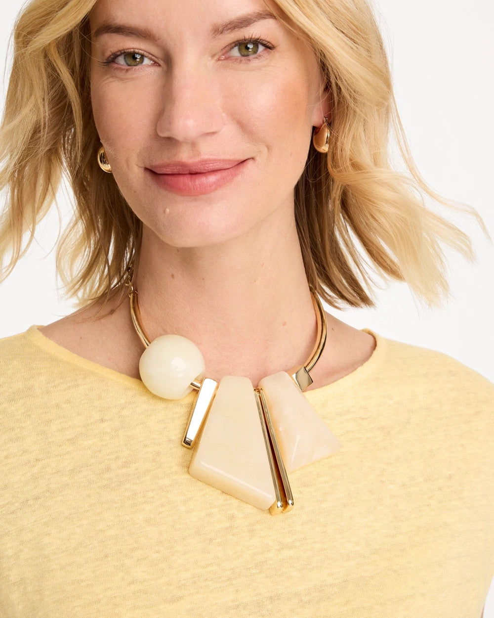 Chico's US - Faux Horn Geo Bib Necklace