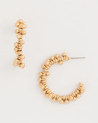 Chico's Discount - Golden Beaded Hoop Earrings