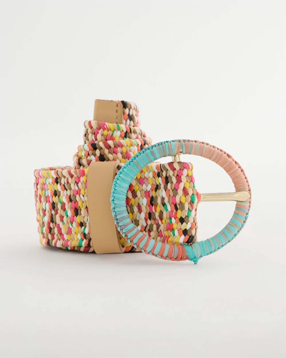 Chico's US - Raffia Wrapped Multi-Color Stretch Belt