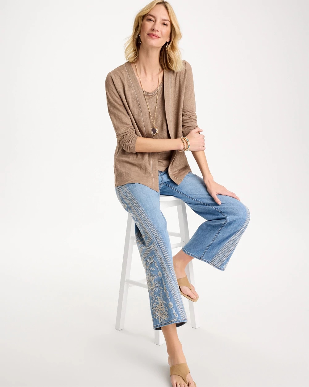 Chico's For Sale - Linen Open Front Cardigan