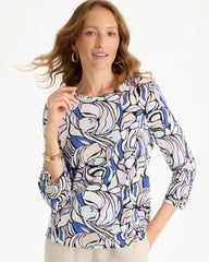 Chico's / Floral Cotton Slub Tee