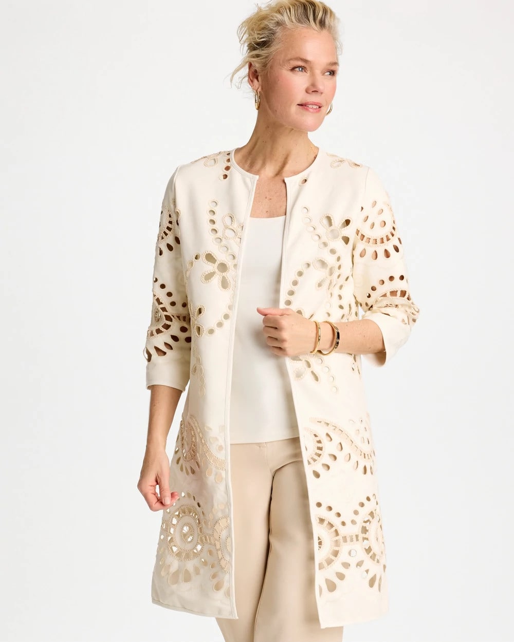 Chico's Discount - Long Faux Leather Kimono