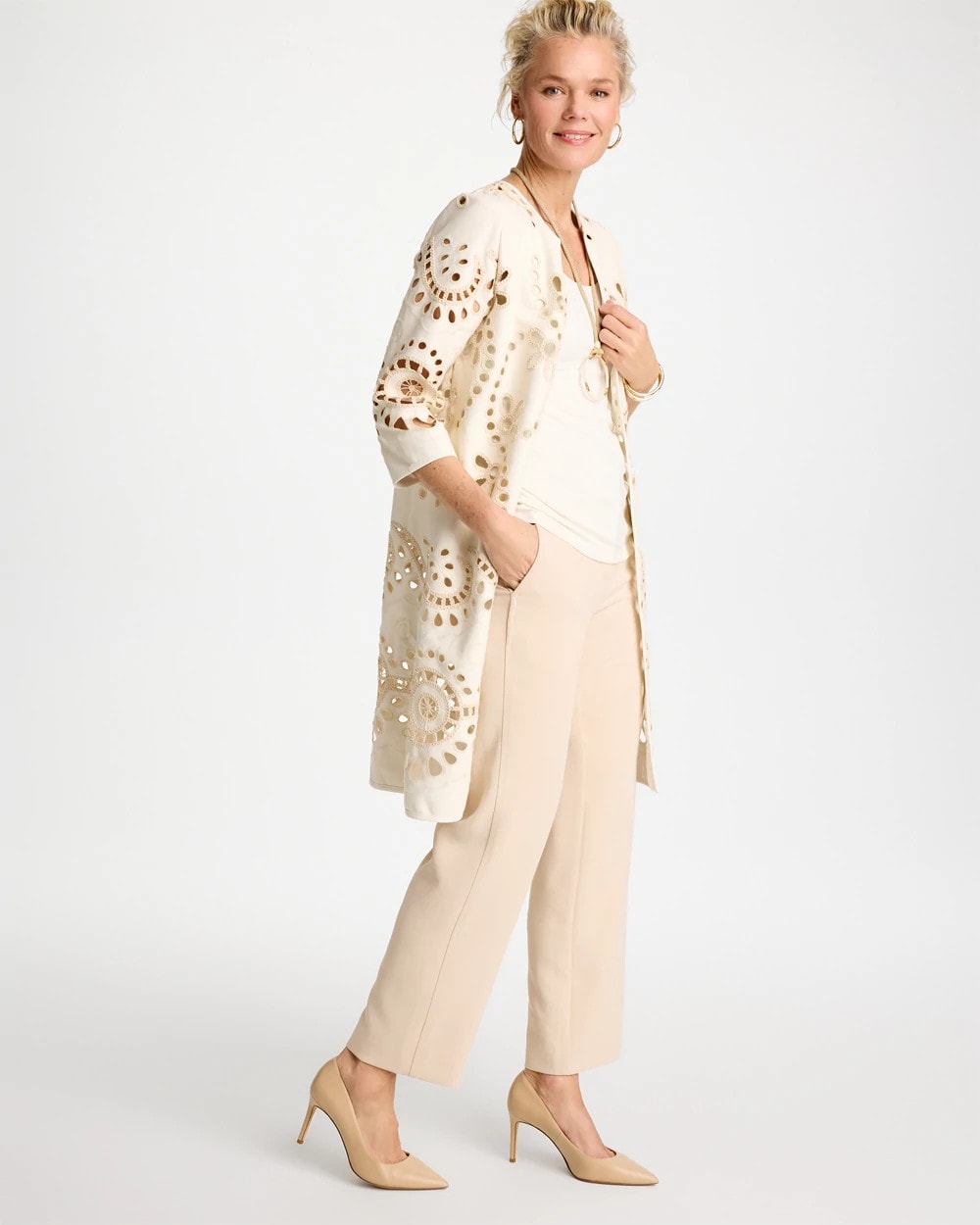 Chico's Discount - Long Faux Leather Kimono
