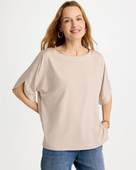 Chico's Sale - Jersey & Satin Dolman Tee