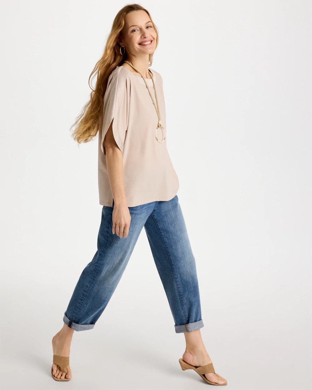 Chico's Sale - Jersey & Satin Dolman Tee