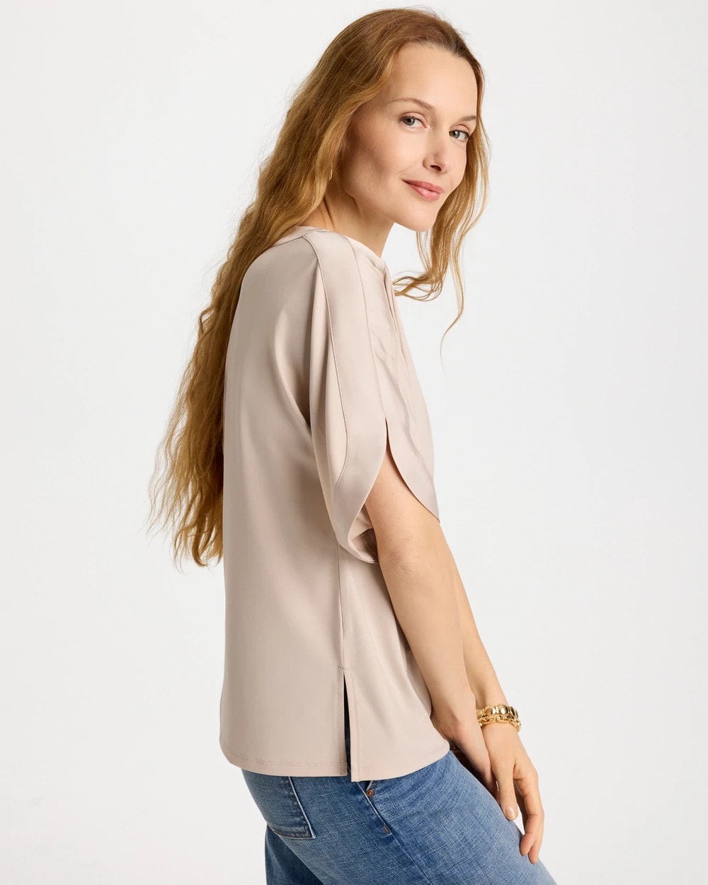 Chico's Sale - Jersey & Satin Dolman Tee
