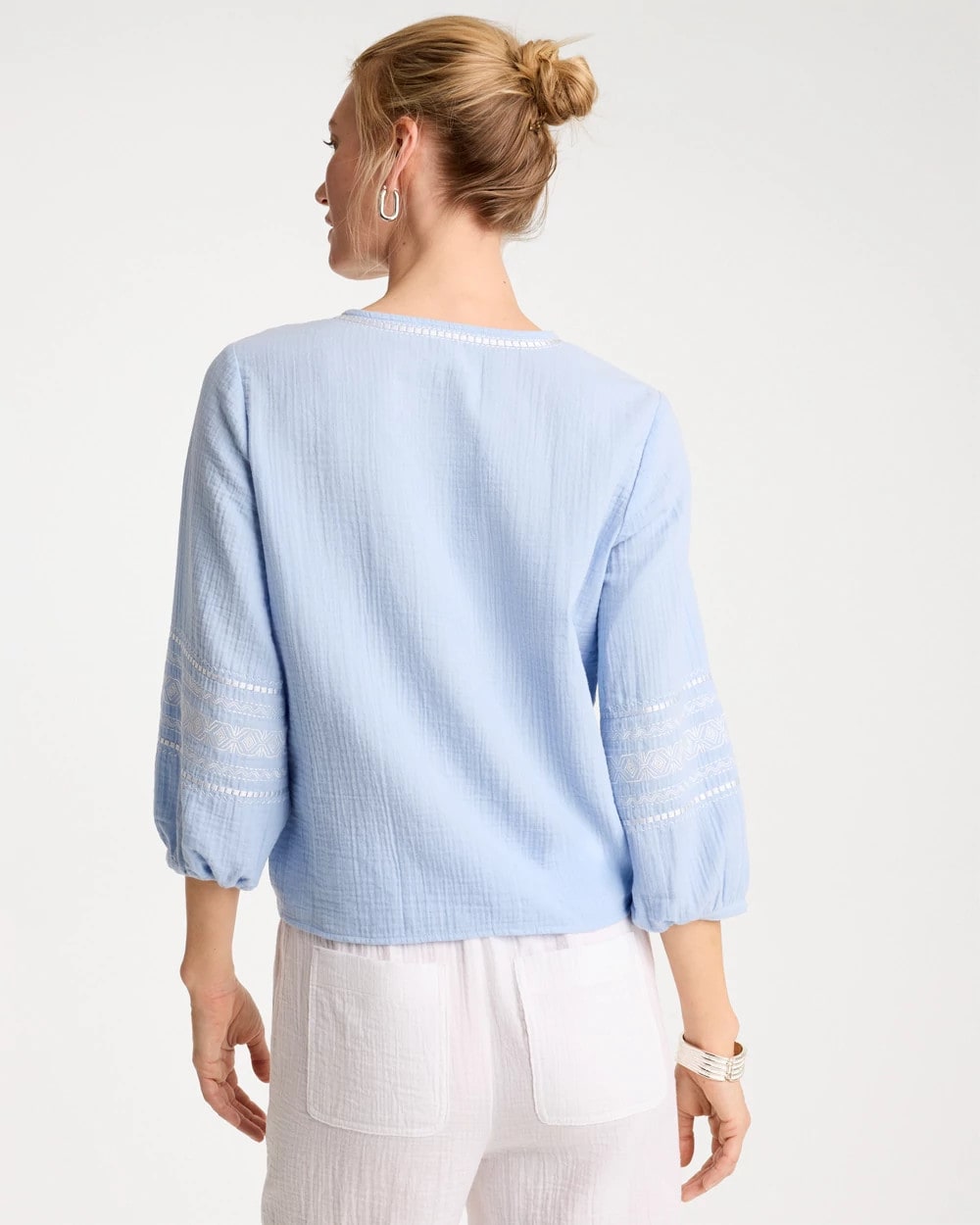 Chico's For Sale - Cotton Gauze Tie-Front Blouse
