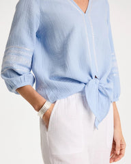Chico's For Sale - Cotton Gauze Tie-Front Blouse