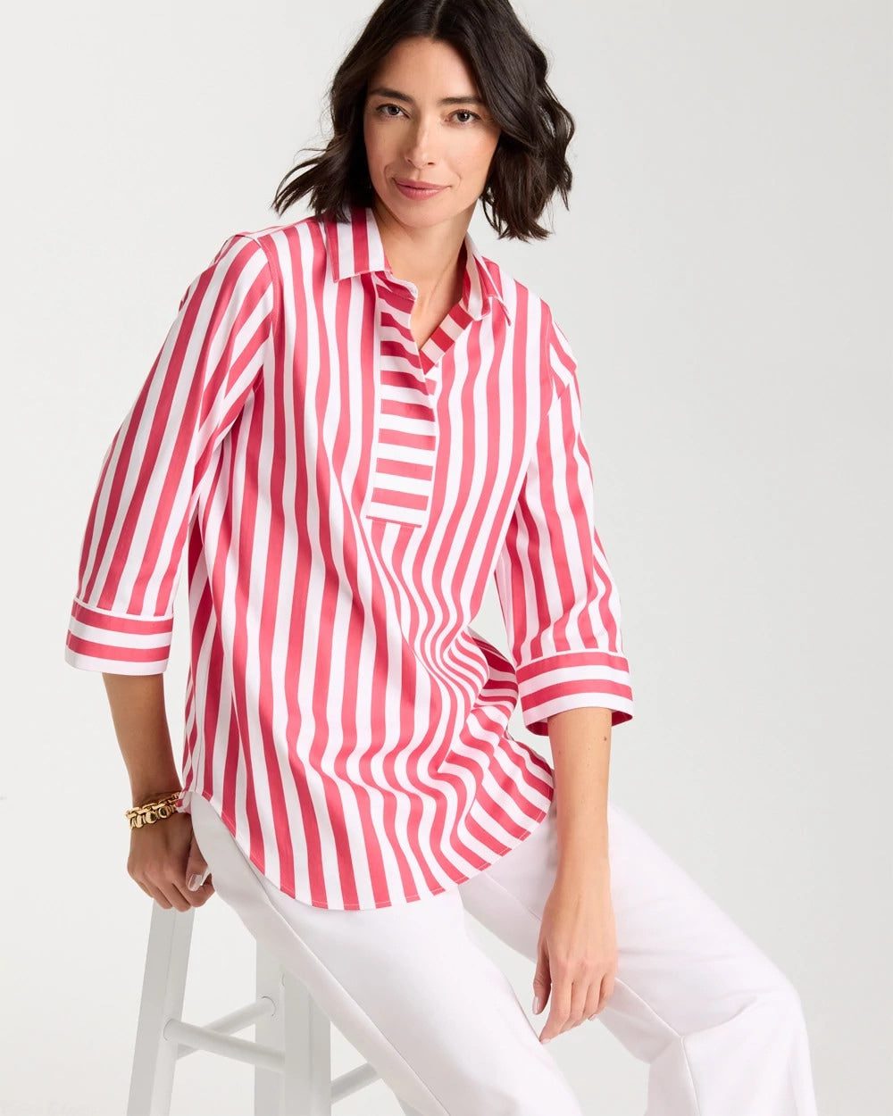 Chico's Online - No Iron™ Striped Stretch Tunic