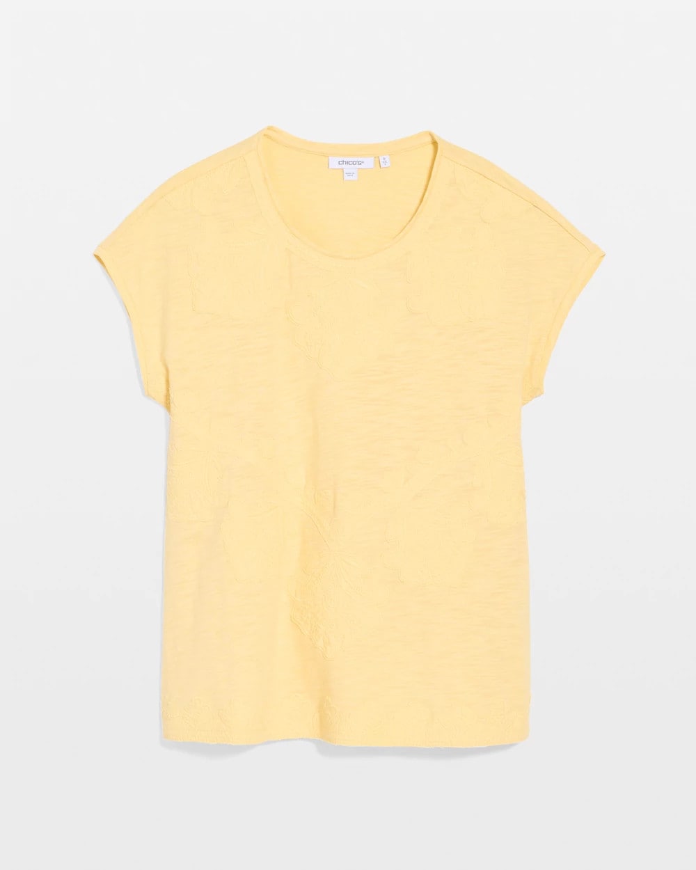 Chico's Discount - Monochrome Embroidered Cap-Sleeve Tee