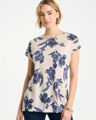 Chico's Sale - Floral Linen Dolman Tee