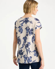 Chico's Sale - Floral Linen Dolman Tee