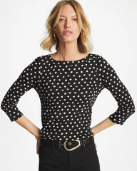 Chico's On Sale - Polka Dot Pima 3/4 Sleeve Tee