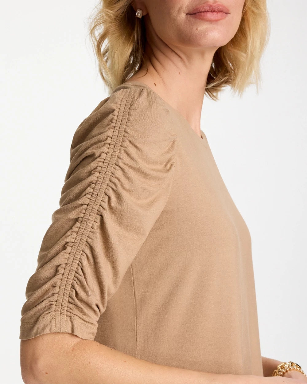 Chico's Discount - Touch of Cool™ Ruched Sleeve Knit Tee