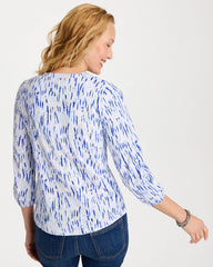 Chico's For Sale - Printed Puff Sleeve Slub Henley