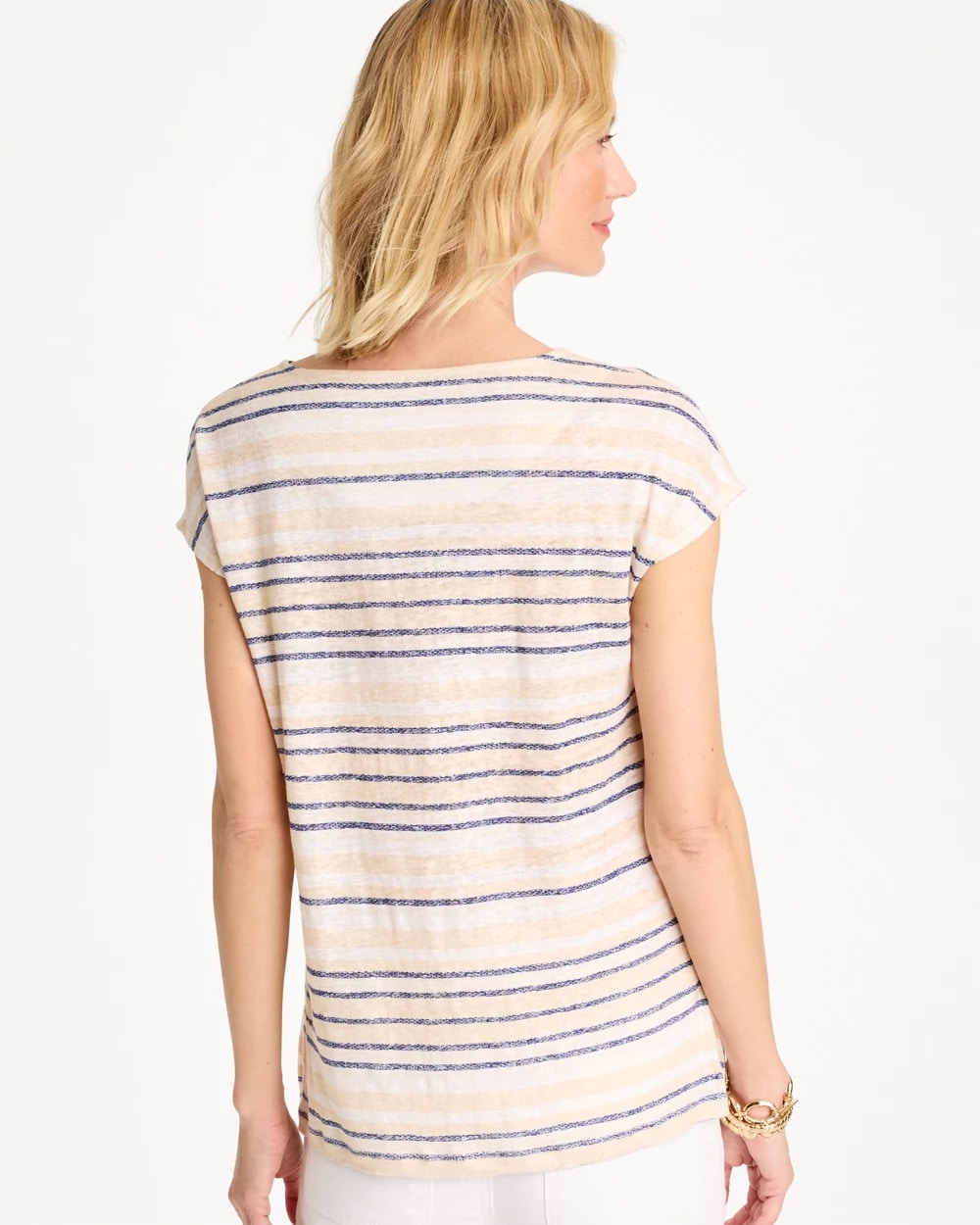 Chico's Outlet - Striped Linen Dolman Tee