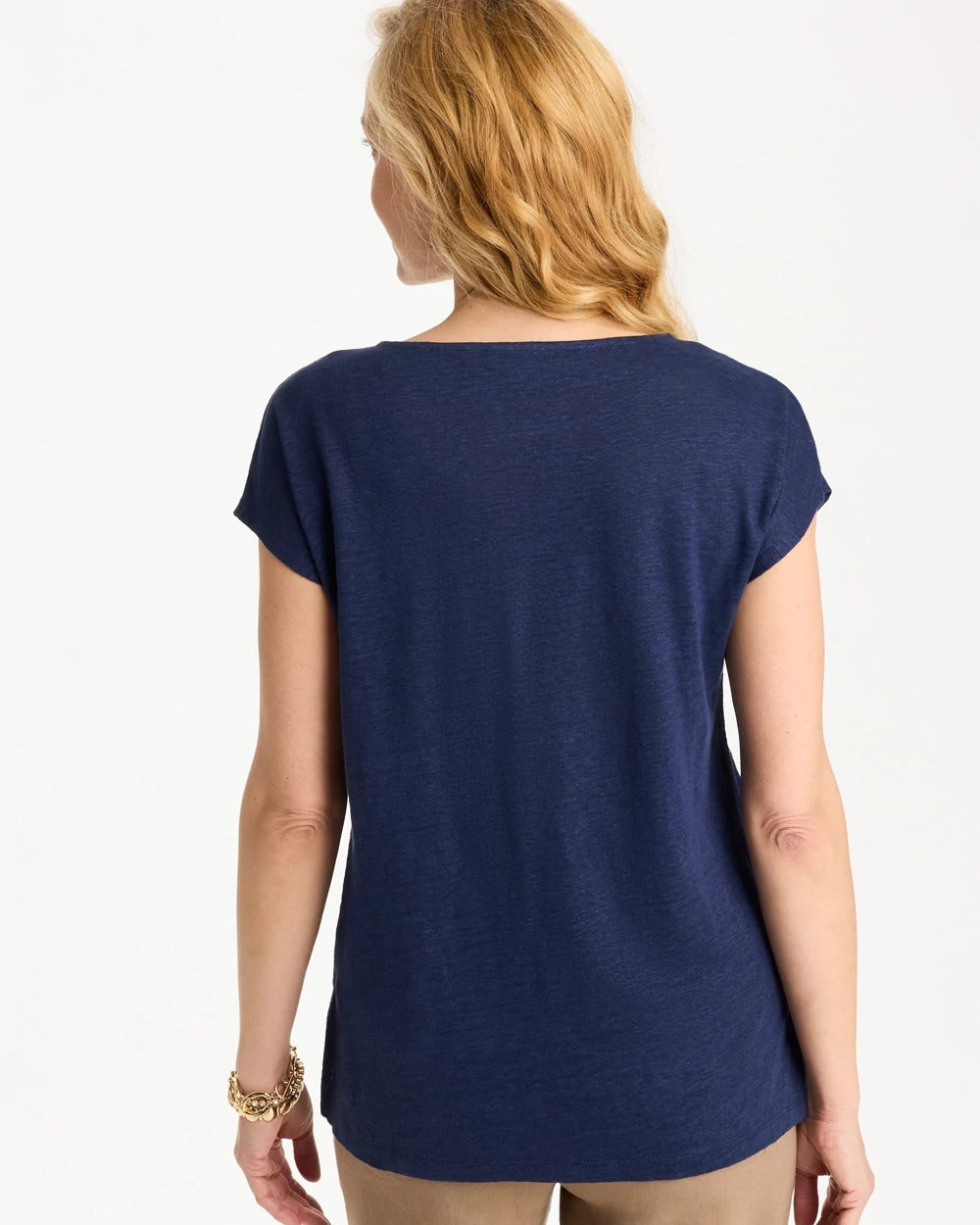 Chico's Discount - Embroidered Linen Dolman Tee
