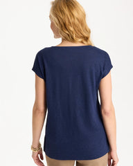 Chico's Discount - Embroidered Linen Dolman Tee