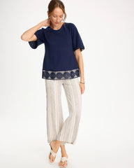 Chico's Sale - Linen Crochet Tee