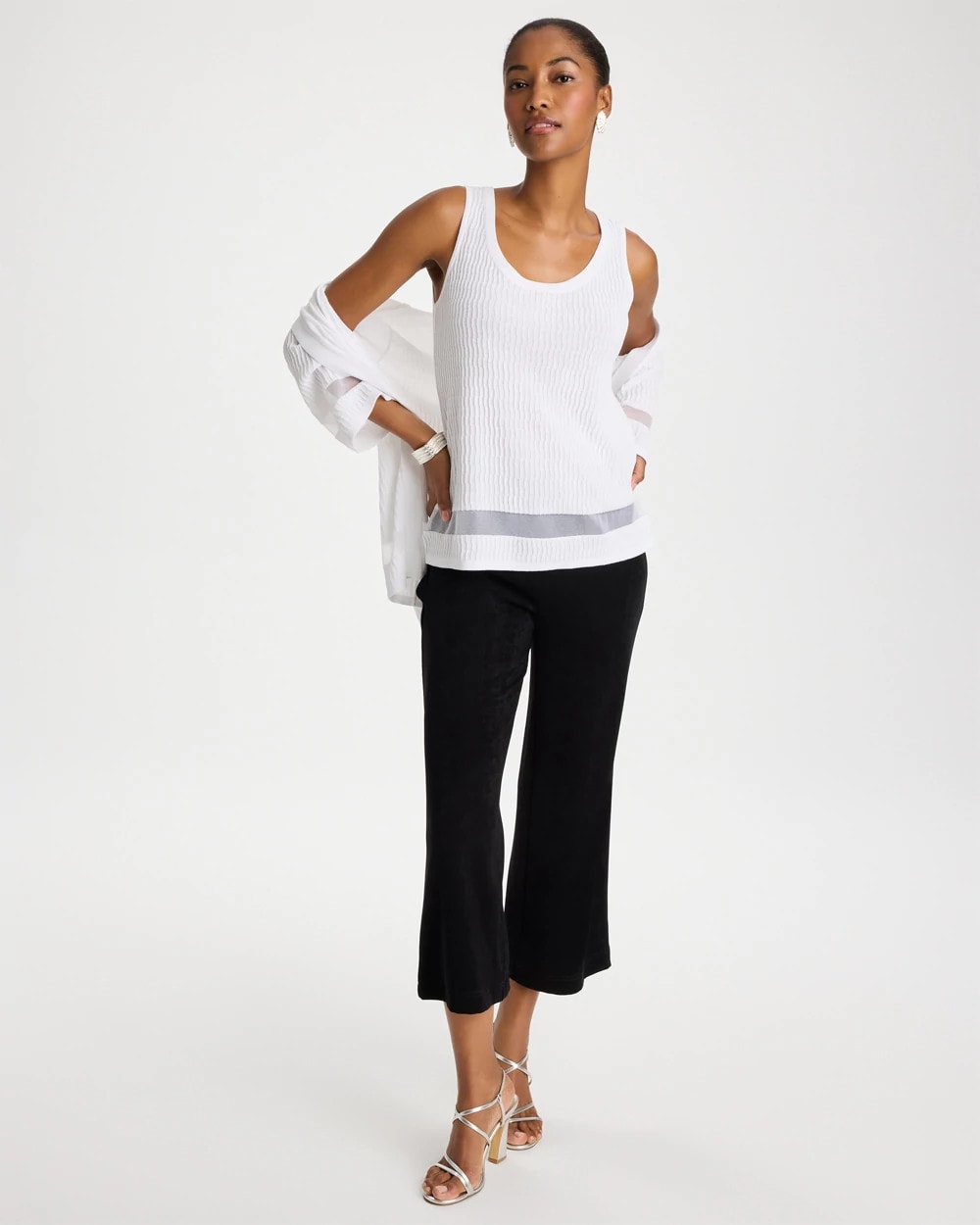 Chico's US - Travelers™ Sheer Stripe Tank
