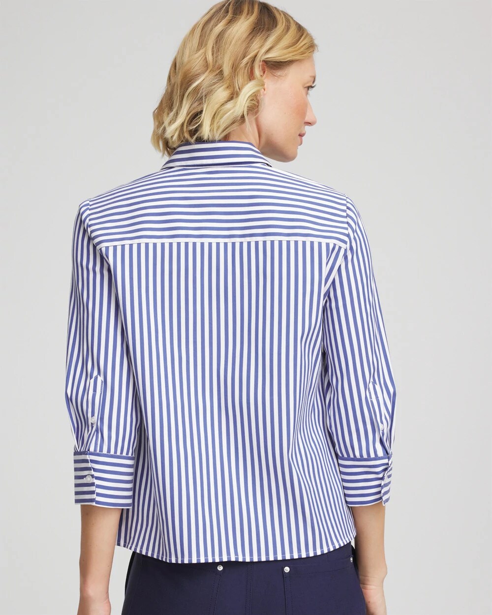 Chico's Sale - Stripe Mixing Poplin Shirt