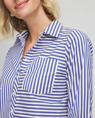 Chico's Sale - Stripe Mixing Poplin Shirt