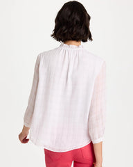 Chico's Outlet - Cutwork Trim Chiffon Blouse