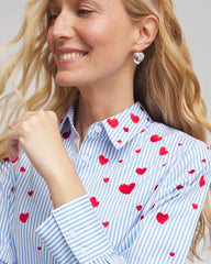 Chico's US - V-Day Striped Poplin Shirt