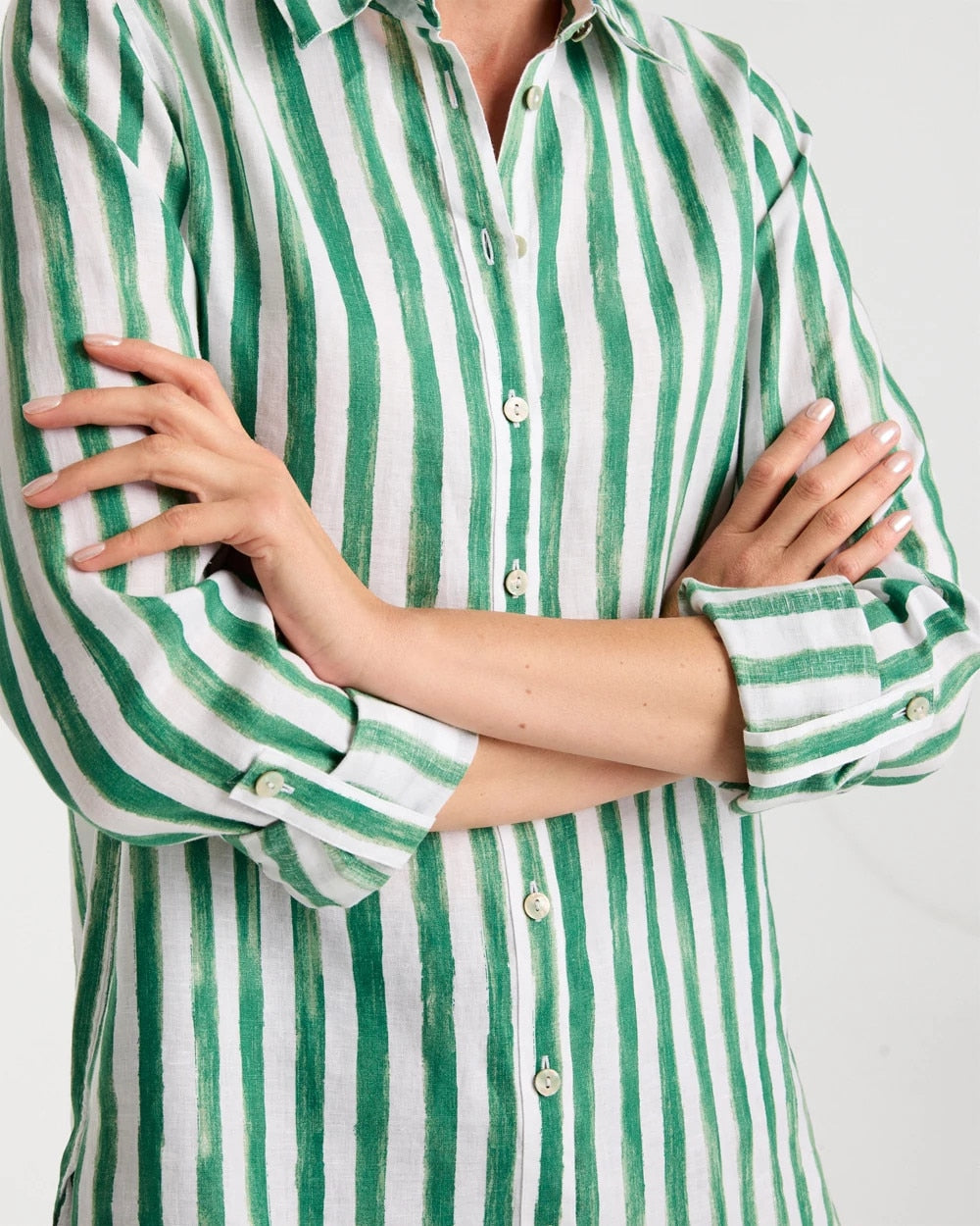 Chico's Discount - No Iron™ Striped Linen Tunic