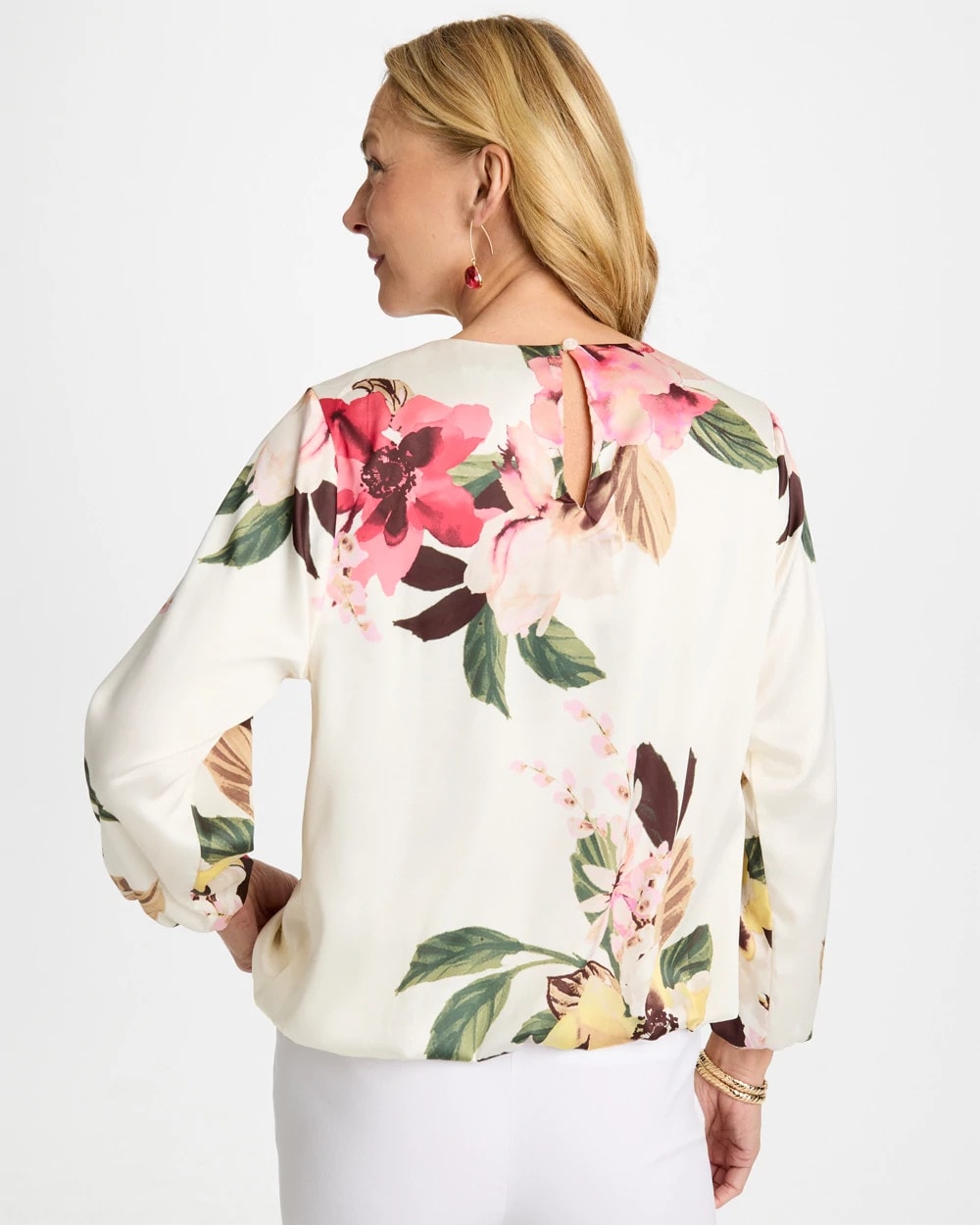 Chico's Sale - Crewneck Satin Bubble Hem Top