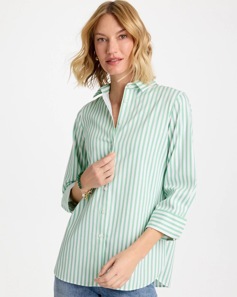 Chico's Online - No Iron™ Striped Stretch Shirt