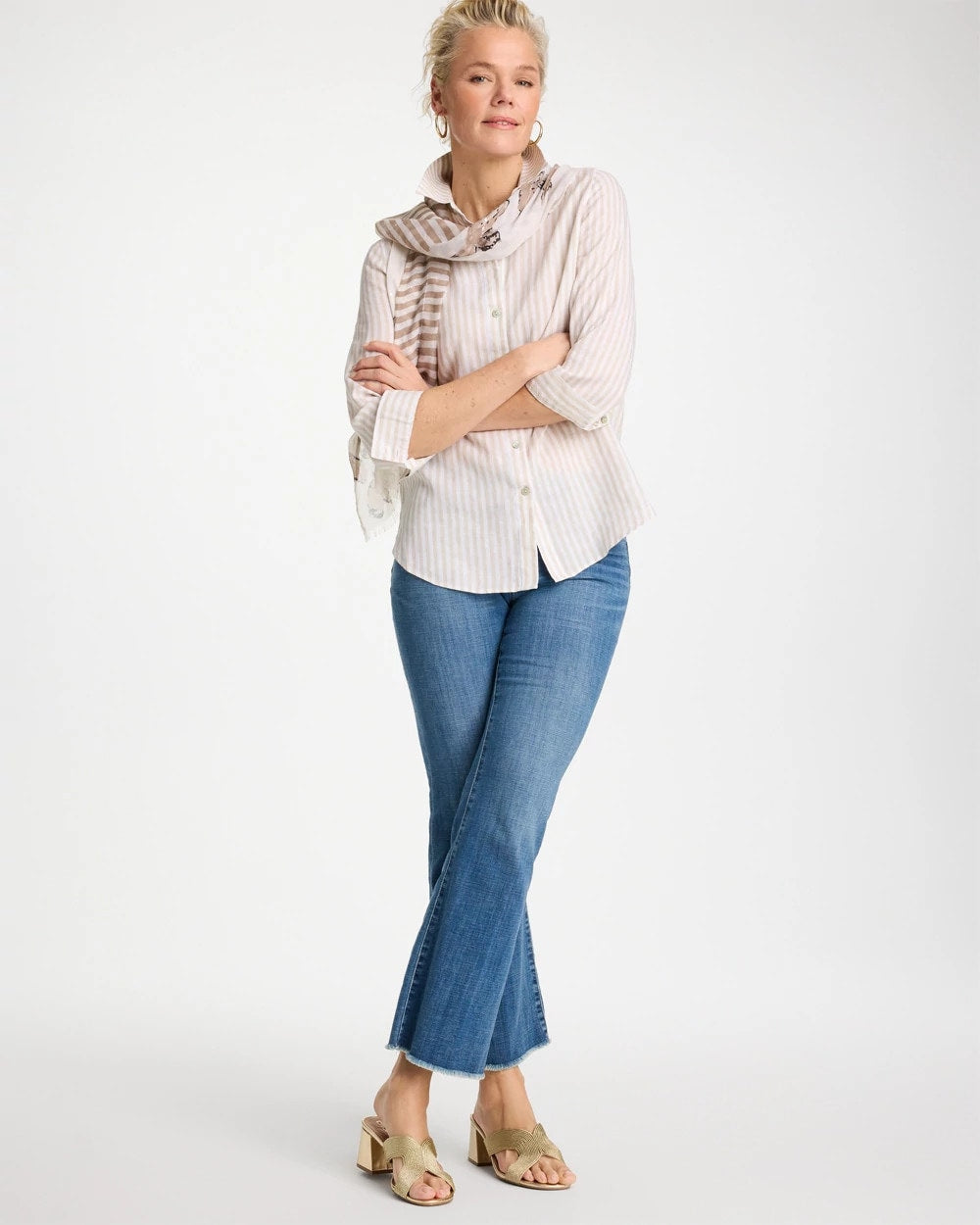 Chico's / No Iron™ Striped Linen Shirt