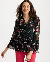 Chico's Discount - Georgette Ruffled Cuff Blouse