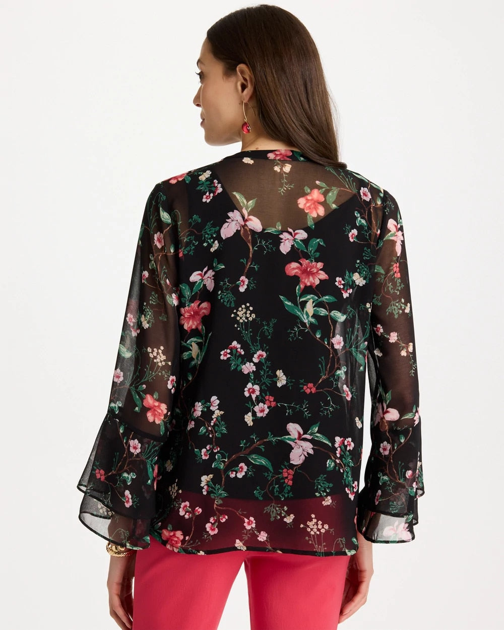 Chico's Discount - Georgette Ruffled Cuff Blouse