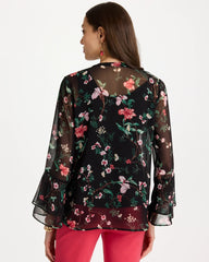 Chico's Discount - Georgette Ruffled Cuff Blouse