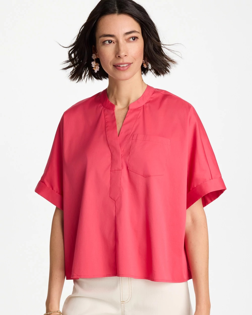 Chico's On Sale - Poplin Popover Dolman Top