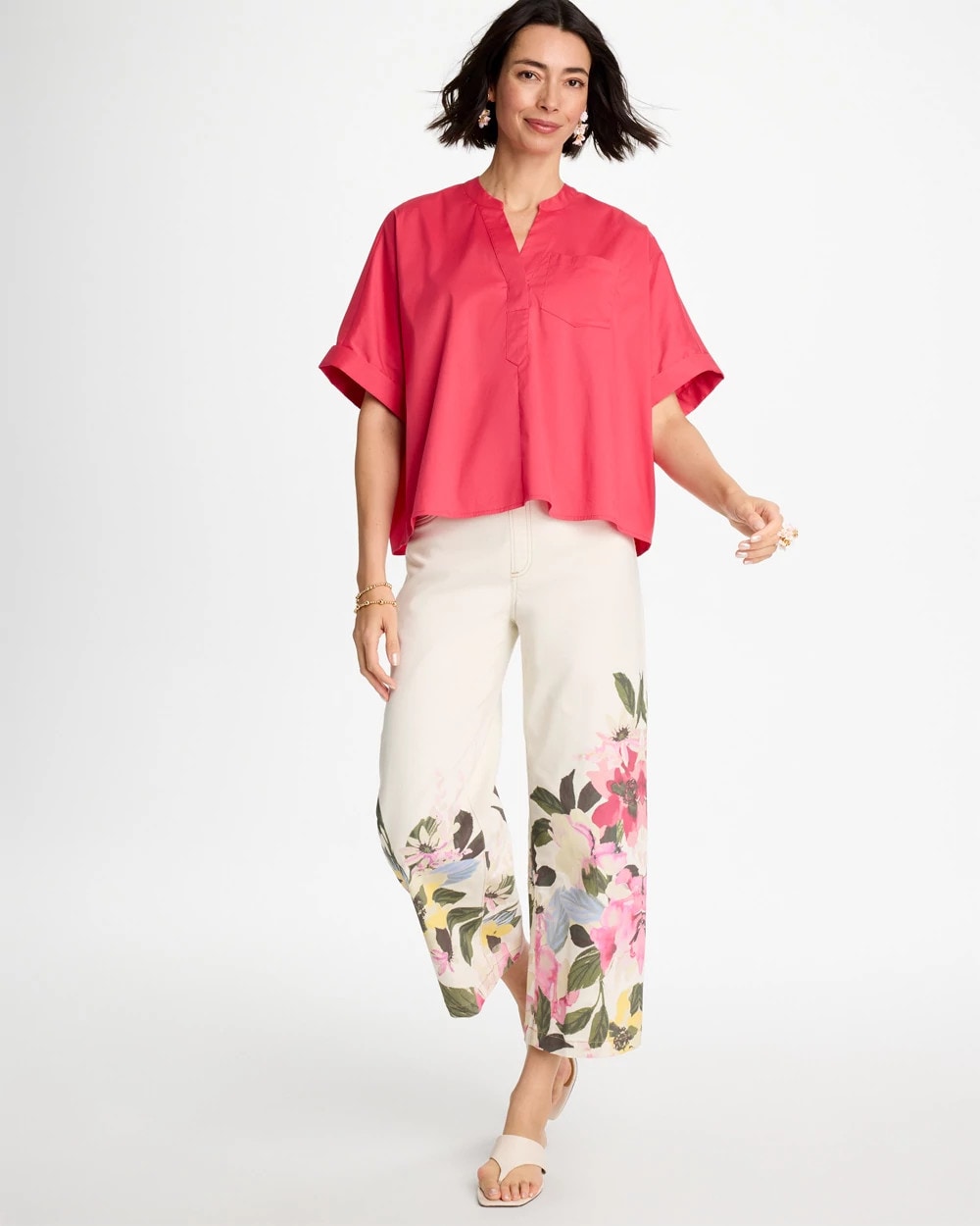 Chico's On Sale - Poplin Popover Dolman Top