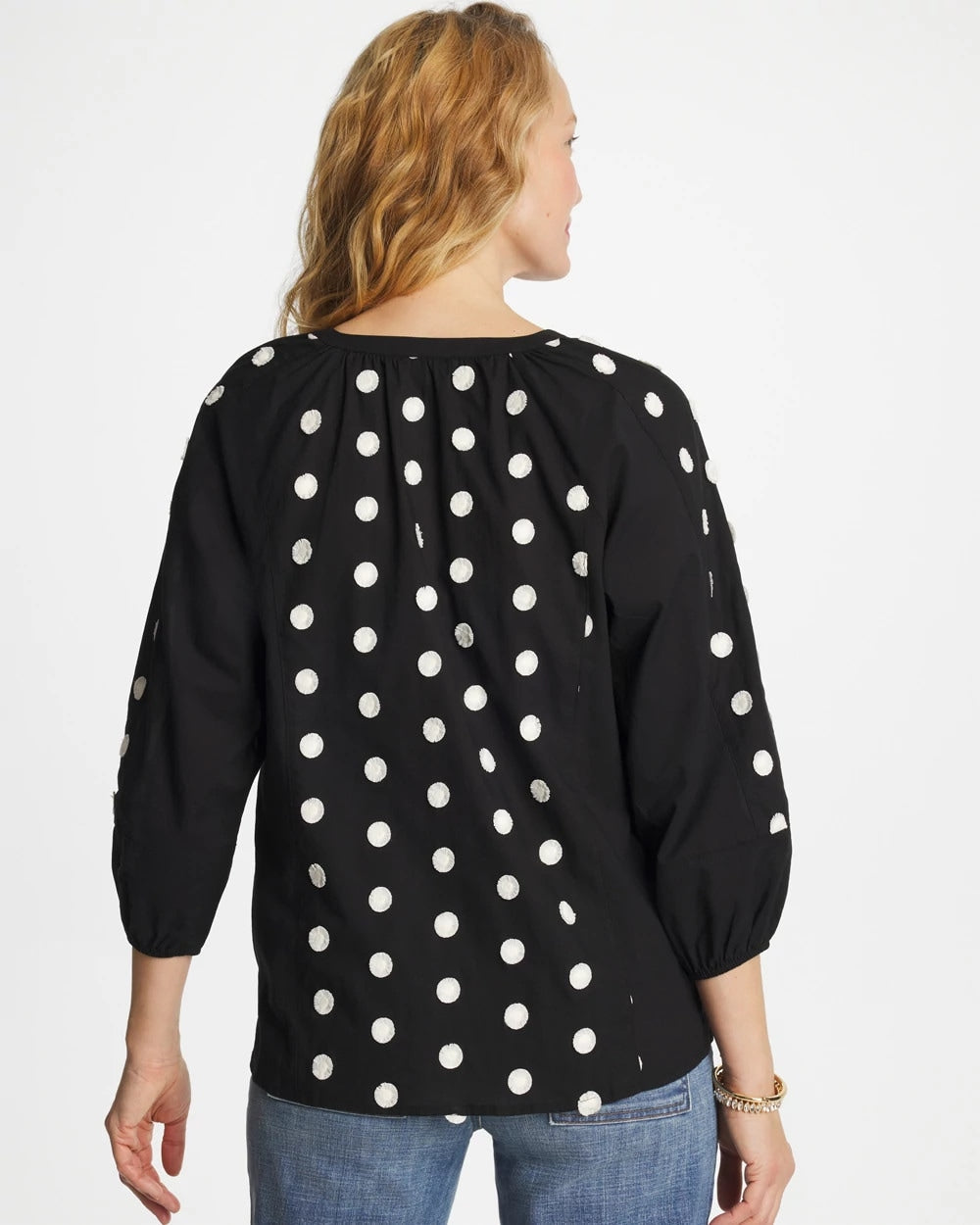 Chico's Outlet - Textured Polka Dot Blouse