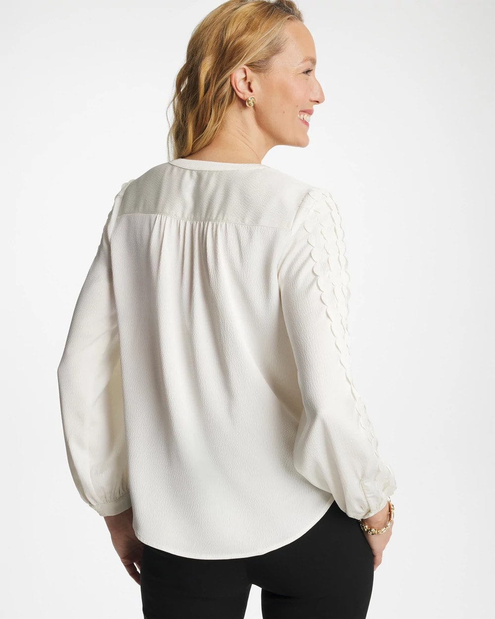 Chico's Discount - Laser Cut Crinkle Blouse