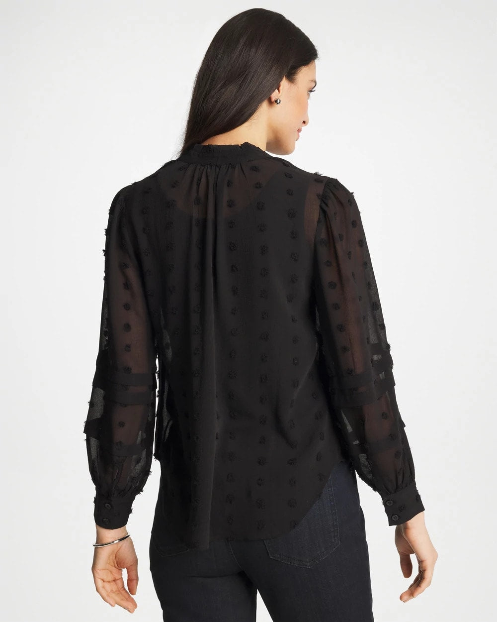 Chico's Outlet - 3D Dot Jacquard Chiffon Blouse