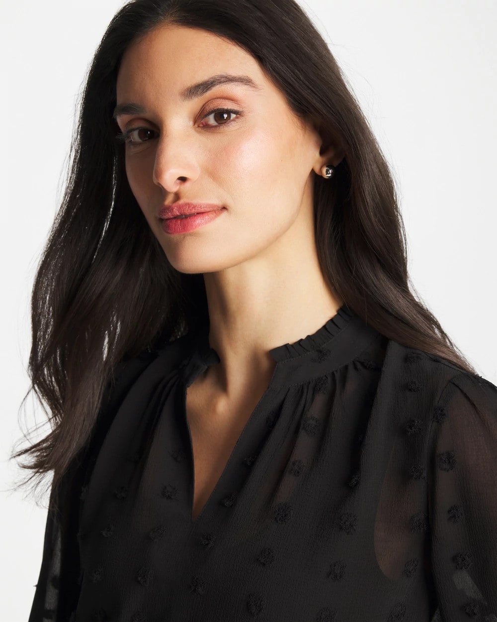 Chico's Outlet - 3D Dot Jacquard Chiffon Blouse