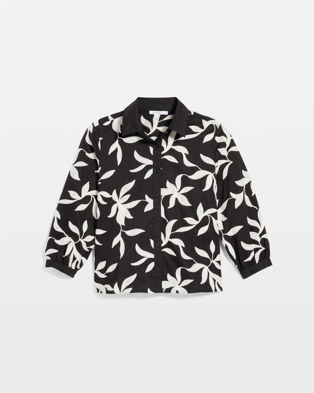 Chico's Online - Embroidered Cropped Collared Shirt