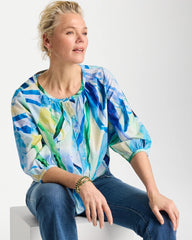 Chico's / Printed Tie-Front Top
